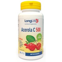 LongLife Acerola C500 Limone - Integratore antiossidante masticabile con vitamina C, 30 compresse