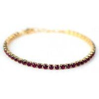 LR Wonder Collana Tennis Dorata Cristalli Rubino, 1 Pezzo