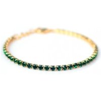 LR Wonder Collana Tennis Dorata Cristalli Smeraldo, 1 Pezzo
