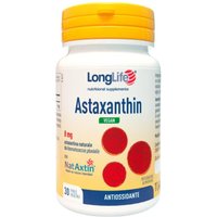 Longlife Astaxanthin Vegan 8 mg - Integratore alimentare con azione antiossidante, 30 perle vegetali
