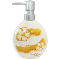 THUN Dispenser Sapone Margherita Erogatore in Ceramica per Bagno e Cucina