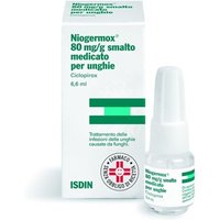 Niogermox 80 Mg/G Smalto Medicato Per Unghie Flacone In Vetro Da 6,6 Ml Con Tappo A Vite Pp + Pennellino Applicatore