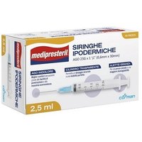 Siringa Ipodermica Medipresteril Ago 23 Gauge 1 1/4 0,6x30mm 2,5 Ml 10 Pezzi