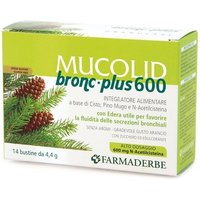 Farmaderbe Mucolid Bronc Granulare 600 Plus Integratore Tosse Grassa, 14 Bustine