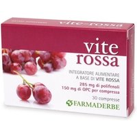 Farmaderbe Vite Rossa Integratore Alimentare, 30 Compresse