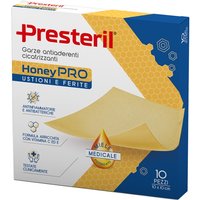 Presteril HoneyPRO - Garze Antiaderenti Cicatrizzanti per Ustioni e Ferite Misura 10 x 10 cm, 10 Pezzi