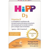 HiPP D3 Integratore Vitamina D in Gocce Sostegno al Sistema Immunitario e alla Crescita Ossea, 5ml