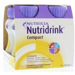 Nutricia Nutridrink Compact Supplemento Nutrizionale Orale Completoin Volume Ridotto Gusto Banana, 4X125Ml