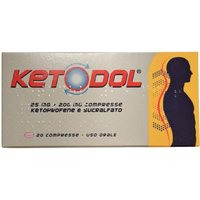 Ketodol Compresse 25mg + 200mg Ketoprofene e Sucralfato Antidolorifico, 20 Compresse