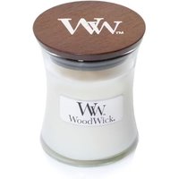 Yankee Candle WoodWick - Candela White Tea & Jasmine Fragranza Tè Bianco Gelsomino Cedro Rosso e Rosa, 85g