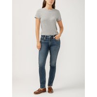 Women's Elyse Mid Rise Straight Leg Jeans (Indigo) Size 24 by Silver Jeans