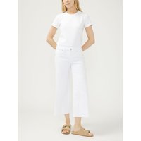 Women's Suki Mid Rise Cropped Wide Leg Luxe Stretch Jeans (White) Size 36 by Silver Jeans