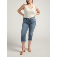 Women's Suki Mid Rise Capri Plus Size (Indigo) Size 24W by Silver Jeans