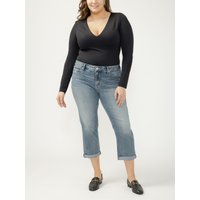 Women's Elyse Mid Rise Luxe Stretch Capri (Palm) Size 22W by Silver Jeans