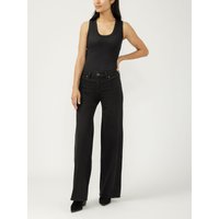 Women's Suki Mid Rise Wide Leg Luxe Stretch Jeans (Black) Size 30 by Silver Jeans
