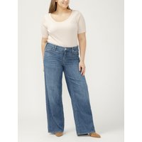 Women's Suki Mid Rise Wide Leg Knit Flex Jeans (Broydon) Size 24W by Silver Jeans