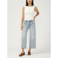 Women's Suki Mid Rise Cropped Wide Leg Jeans (West End) Size 36 by Silver Jeans