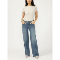 Women's Suki Mid Rise Wide Leg Jeans (Synth) Size 28 by Silver Jeans