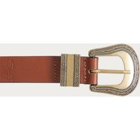 Women's Western Genuine Leather Belt (Dark Tan) by Silver Jeans