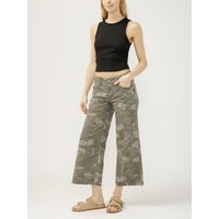 Women's Suki Mid Rise Cropped Wide Leg Camo Jeans (Camo) Size 30 by Silver Jeans