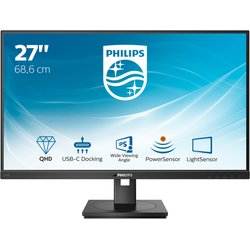 Philips Monitor 27 Led Ips 16:9 Qhd 350 Cdm, Usb-C 90W, Pivot, Dp/Hdmi, Multimediale 276B1