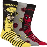 3 Pair Marvel Deadpool Wolverine Cotton Socks 12 14