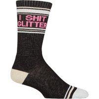 1 Pair I Shit Glitter Cotton Socks One