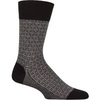 1 Pair Falke Sensitive London Cotton Patterned Left Right Socks Comfort Cuff 8.5 11