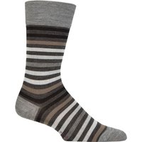 1 Pair Tinted Stripe Wool Socks Asphalt Melange 5.5 8