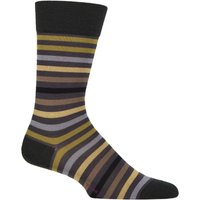 1 Pair Tinted Stripe Wool Socks Steel Melange 5.5 8