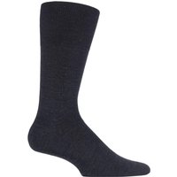 1 Pair Anthracite Melange Airport Plain Virgin Wool Cotton Business Socks 10 11
