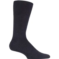 1 Pair Anthracite Melange Airport Plain Virgin Wool and Cotton Business Socks Men's 8.5-9.5 Mens - Falke
