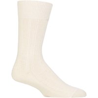1 Pair Lhasa Rib Cashmere Blend Casual Socks Pearl 5.5 8
