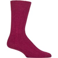 1 Pair Lhasa Rib Cashmere Blend Casual Socks Plum 5.5 8