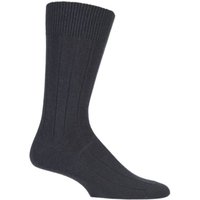 1 Pair Anthracite Melange Lhasa Rib Cashmere Blend Casual Socks 8.5 11