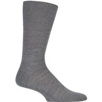 1 Pair Dark Grey Melange Airport Plain Virgin Wool Cotton Business Socks 10 11