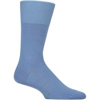 1 Pair Airport Plain Virgin Wool Cotton Business Socks Cornflower 7 8