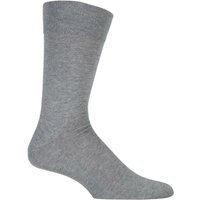 1 Pair Light Grey Melange Sensitive London Cotton Left Right Socks Comfort Cuff 5.5 8