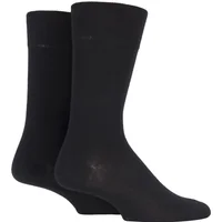 2 Pair Black Swing Plain Cotton Socks Men's 8.5-11 Mens - Falke