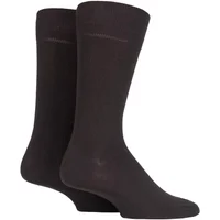 2 Pair Brown Swing Plain Cotton Socks Men's 8.5-11 Mens - Falke