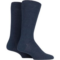 2 Pair Dark Blue Swing Plain Cotton Socks 8.5 11