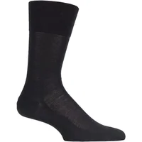 1 Pair Black Tiago Classic Fil d'Ecosse Mercerised Cotton Socks Men's 7-8 Mens - Falke
