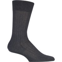 1 Pair Anthracite Melange Milano Rib 97% Fil dEcosse Cotton Socks 10 11