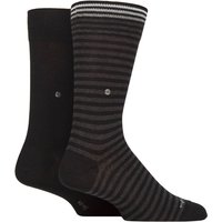 2 Pair Burlington Stripe Cotton Socks 6.5 11
