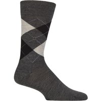 1 Pair Edinburgh Virgin Wool Argyle Socks Grey 11 14