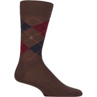 1 Pair Burlington Edinburgh Virgin Wool Argyle Socks Dark 6.5 11