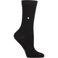 1 Pair Plain Cotton Socks Dark Grey 3.5 7
