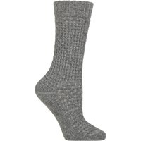 1 Pair Burlington Orkney Cashmere Textured Socks Light Grey 3.5 7