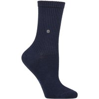 1 Pair Burlington Fleet Street Ribbed Cotton Socks Marine 3.5 7