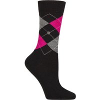1 Pair Burlington Marylebone Argyle Wool Socks Pink 3.5 7